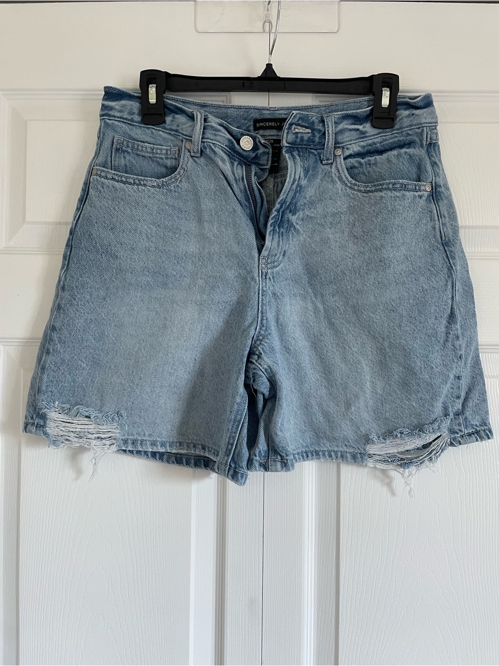 Sincerely Jules Light Blue Distressed Denim Shorts